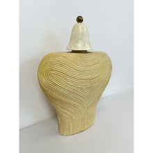 Load image into Gallery viewer, Pencil Reed Tessellated Stone Bust Statue Hollywood Regency Coastal MCM