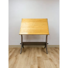 Load image into Gallery viewer, Vintage Drafting Table Mayline Pivot Tilt Blonde Wood Artist Architect MCM