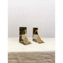 Load image into Gallery viewer, Vintage Mid-Century Modern Brass Racket Bookends MCM Style Art Deco