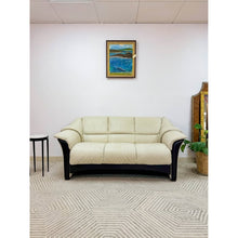 Load image into Gallery viewer, Ekornes Stressless Oslo Loveseat, Cream Color Genuine Leather