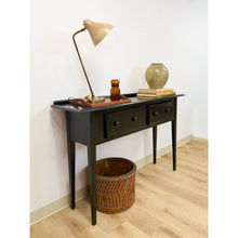 Load image into Gallery viewer, Nichols and Stone Solid Black Wood Console Two Drawers Modern Transitional
