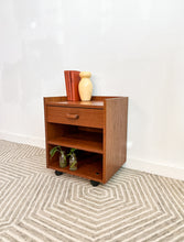 Load image into Gallery viewer, Danish Teak Rolling Side Table