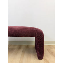 Load image into Gallery viewer, Postmodern Burgundy/Mauve Upholstered Curved Bench Vintage Sculptural Seating