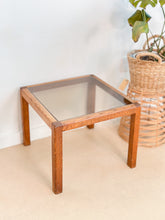Load image into Gallery viewer, Mid Century Smoky Glass Side Table