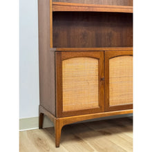 Load image into Gallery viewer, Vintage Lane MCM Hutch Rhythm Cane Door Bookcase Display China Cabinet Shelving