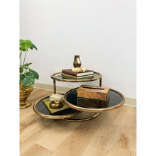 Load image into Gallery viewer, Milo Baughman Style Tubular Chrome Swivel Coffee Table Smokey Glass MCM