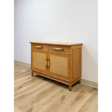 Load image into Gallery viewer, Vintage Coastal Wicker Rattan Blonde Buffet Natural Wood Two Drawer Cabinet