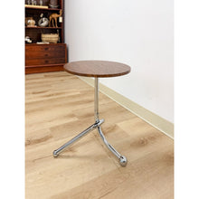 Load image into Gallery viewer, Vintage MCM Style Round Wood Top Chrome Leg End Table Retro Accent Side Table