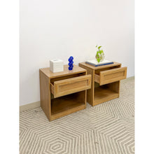 Load image into Gallery viewer, Thomasville Blonde Oak Nightstand Pair Vintage Drawers Storage 22" Wide