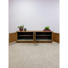 Load image into Gallery viewer, Drexel Collage MCM Low Console Lattice Door Faces Vintage Credenza Finished Back