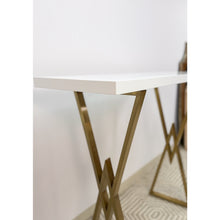Load image into Gallery viewer, Modern White Tall Console/Bar Table – Minimalist, Sleek Design, Multi-Use