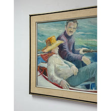 Load image into Gallery viewer, The Boatman Original Oil Painting Signed M.W. Picchi Couple Boat Nautical Art
