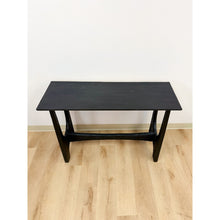 Load image into Gallery viewer, West Elm Solid Black Wood Entry Table Modern MCM Organic Sofa Table