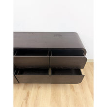 Load image into Gallery viewer, Modern Crate and Barrel "Cortez" Black Six Drawer Dresser Curved With Soft Close
