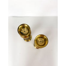 Load image into Gallery viewer, Pair of Vintage Hand Etched Brass Flower Vase Hollywood Regency Vessels MCM