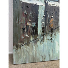 Load image into Gallery viewer, Rainy Cityscape Oil Painting Brutalist Impasto Figurative Street Scene