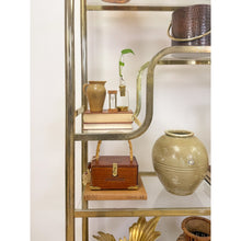 Load image into Gallery viewer, Vintage Milo Baughman Style Brass Tone Etagere Shelf Vintage Hollywood Regency