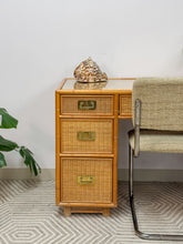 Load image into Gallery viewer, Vintage Bamboo and Wicker Desk