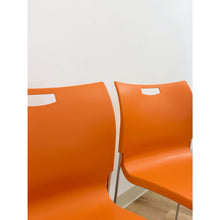 Load image into Gallery viewer, Pair of Orange Plastic and Chrome MCM Retro Style Accent Chairs