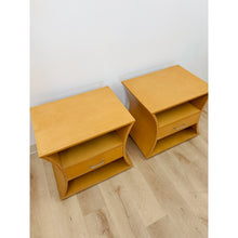 Load image into Gallery viewer, Unique Curved Hourglass Double Sided Nightstand Pair Vintage Accent