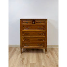 Load image into Gallery viewer, Vintage Thomasville Transitional Tallboy Dresser, Burlwood Accents, MCM Casegood