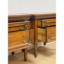 Load image into Gallery viewer, Vintage Nightstands White Furniture Co Traditional Engraved Brass Pair