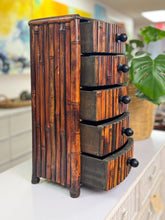 Load image into Gallery viewer, Burnt Bamboo Chest of Drawers