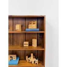 Load image into Gallery viewer, Vintage MCM Solid Walnut Four Shelf Bookcase Shallow Display MidCentury Shelving