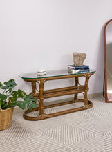 Load image into Gallery viewer, Vintage Curved Pencil Reed Console Table