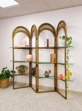 Load image into Gallery viewer, Arched Rattan Room Divider Shelf