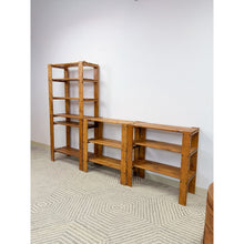 Load image into Gallery viewer, Vintage Modular Pine 4-Piece Shelf Unit Rustic Stackable Bookcase Organic Modern