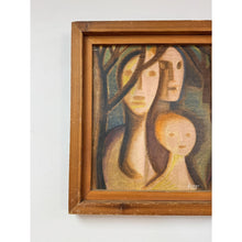 Load image into Gallery viewer, Brutalist Figurative Oil Painting Signed Simon 1970 Postmodern Figures Art