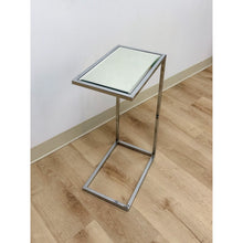 Load image into Gallery viewer, Mirrored Top Side Table Chrome Hollywood Regency Vintage Accent Glam Modern