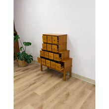 Load image into Gallery viewer, Handmade Vintage Tiered Apothecary Cabinet Fifteen Drawers Antique Style