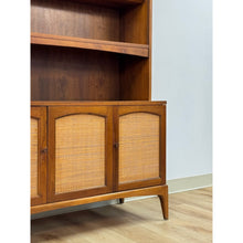 Load image into Gallery viewer, Vintage Lane MCM Hutch Rhythm Cane Door Bookcase Display China Cabinet Shelving