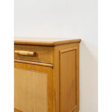 Load image into Gallery viewer, Vintage Coastal Wicker Rattan Blonde Buffet Natural Wood Two Drawer Cabinet