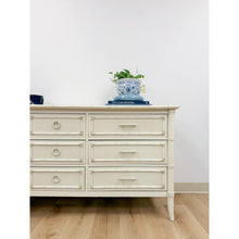 Load image into Gallery viewer, Vintage Thomasville Paoletti Faux Bamboo 9 Drawer Dresser White Hollywood Regency