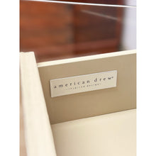 Load image into Gallery viewer, Modern American Drew Corsica Painted Gray Console Credenza Glass Doors Coastal