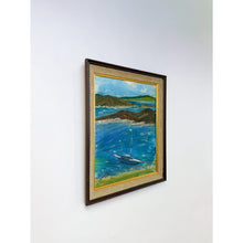 Load image into Gallery viewer, Original Framed Sailboat Oil Painting Signed Esther Evans 1968, Coastal Nautical