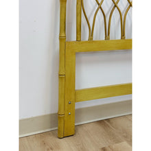 Load image into Gallery viewer, Coastal, Yellow Faux Bamboo, Hollywood Regency, Twin Headboard, Woven Details