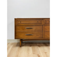 Load image into Gallery viewer, Vintage Dresser Broyhill Sculptra MCM Six Drawer Lowboy Bronze Walnut 1960s