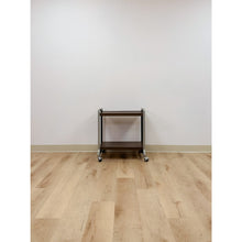 Load image into Gallery viewer, Mid Century Chrome and Wood Laminate Bar Cart, Rolling Serving Cart