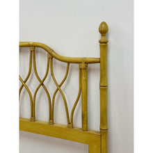 Load image into Gallery viewer, Coastal, Yellow Faux Bamboo, Hollywood Regency, Twin Headboard, Woven Details