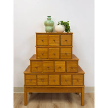 Load image into Gallery viewer, Handmade Vintage Tiered Apothecary Cabinet Fifteen Drawers Antique Style