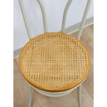 Load image into Gallery viewer, White Metal "Bentwood" Cane Seat Accent Chair Vintage MCM Coastal Boho