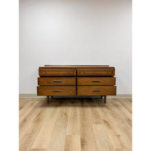 Load image into Gallery viewer, Vintage Dresser Broyhill Sculptra MCM Six Drawer Lowboy Bronze Walnut 1960s