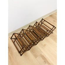 Load image into Gallery viewer, Dark Bamboo Twelve Bottle Wine Rack Vintage Coastal Boho Bar Accent