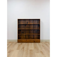 Load image into Gallery viewer, Vintage MCM Solid Walnut Four Shelf Bookcase Shallow Display MidCentury Shelving