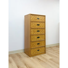 Load image into Gallery viewer, Dixie Parquet Inlay Tall Chest of Drawers Brass Detail Coastal Hollywood Regency