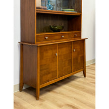 Load image into Gallery viewer, Vintage Hutch by Paine Furniture MCM China Cabinet, Parquet Doors, Glass Sliding